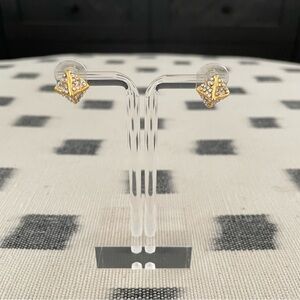 Alexis Bittar Earrings. 14k gold plated brass earrings with white CZs.